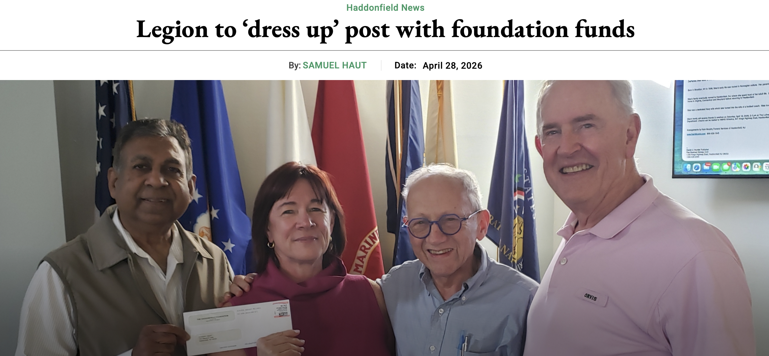 Haddonfield Foundation Donates to Post 38